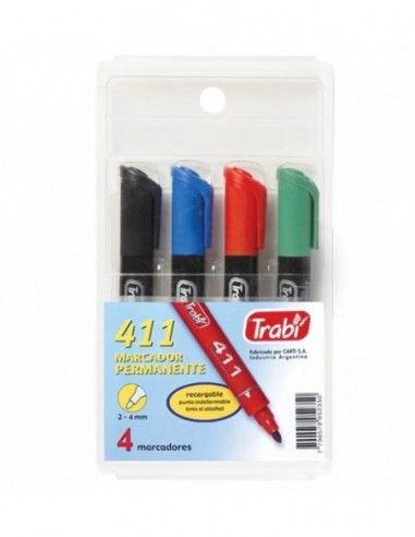Marcador Permanente Red. Trabí 411 | Rojo