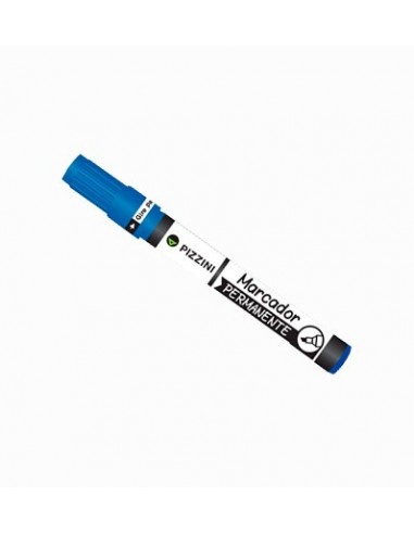 Marcador Pizzini Permanente P. Biselada Azul