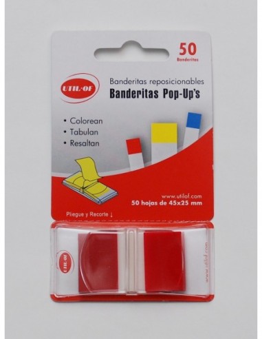 Banderitas Pop-Up | 45x25 Naranja x 50