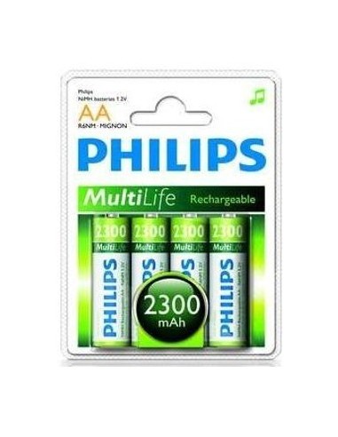 Pilas Philips AA Recargables 2300mAh x 4 U